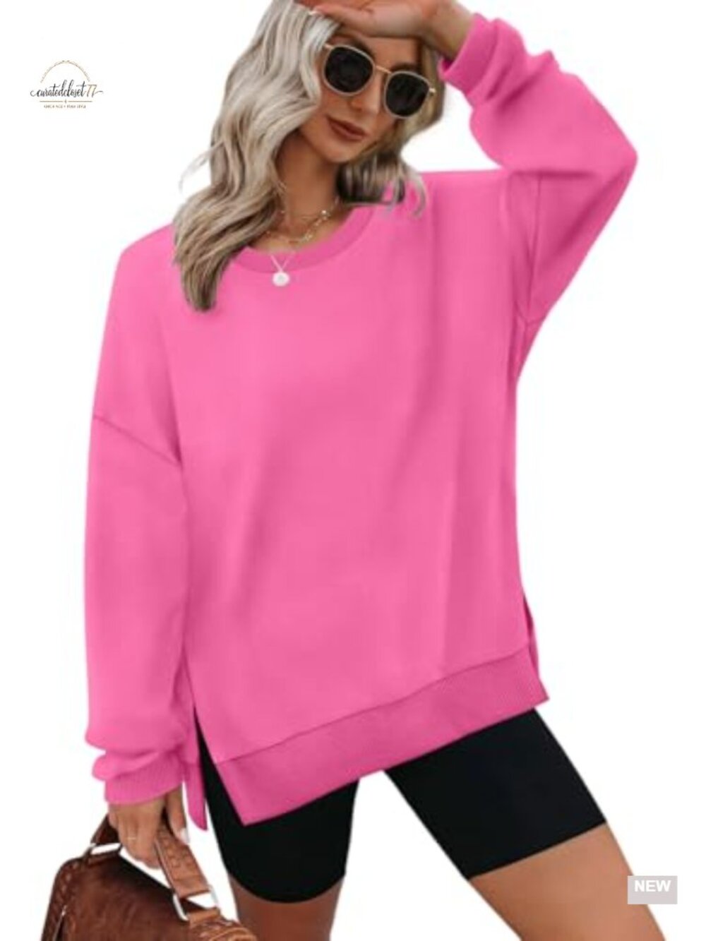 Oversized Sweatshirt Pullover Casual Crewneck Long Sleeve Top Comfy